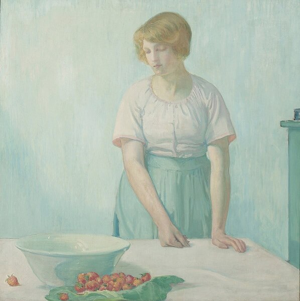 File:Woman with strawberries, by Myron Barlow.jpg