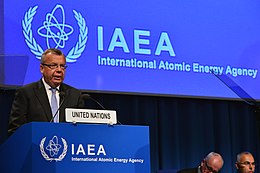 Yury Fedotov, former Director General of the United Nations Office in Vienna and former Executive Director of UNODC, delivers his welcome address at the first day of the 57th IAEA General Conference. M-Building, IAEA Headquarters, Vienna, Austria. 16 September 2013. Yury Fedotov (01113312) (9775899852).jpg