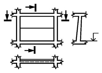 ГОСТ 21.201-2011. Таблица 1. Наклонно стоящая стена с сечением, утолщенным внизу.tif
