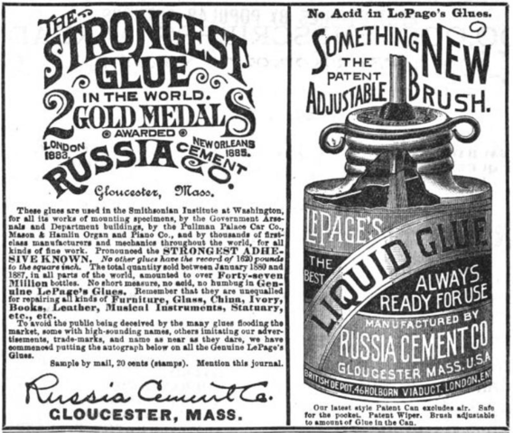 Vintage Early 1900s LePage's Waterproof Glue No 600 MFG by Russia