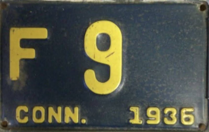 File:1936 Connecticut license plate A123 format.jpg