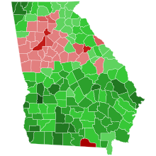 Republican runoff results by county:
Skandalakis
Skandalakis--50-60%
Skandalakis--60-70%
Skandalakis--80-90%
Skandalakis-->90%
Day
Day--50-60%
Day--60-70%
Day--70-80%
Day--80-90%
Day-->90% 1998 Georgia Lieutenant gubernatorial Republican Runoff.svg