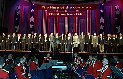 Driscoll performed at the Medal of Honor ceremony in 2000, at the request of Secretary of Defense William Cohen. 2000 Congressional Medal of Honor recipients.jpg