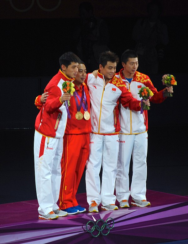 China defended the men's team event title in table tennis.