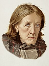 A woman diagnosed with chronic dementia, 1896 A woman diagnosed as suffering from chronic dementia. Colour Wellcome L0026688.jpg