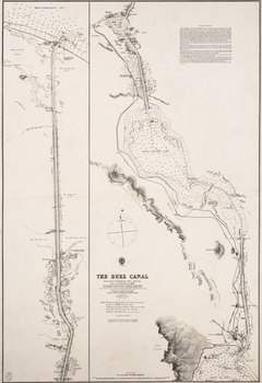 Nautical chart of the Suez Canal published shortly after the inauguration, with survey data from HMS Newport under George Nares.