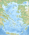 Aegean Sea map bathymetry-fr.svg