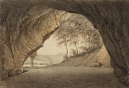 An ancient painting of Gutman's Cave