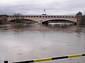 Alte Kanalbrücke am Wasserstraßenkreuz Minden: Blick von Süden auf die Brücke.