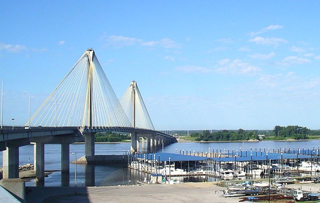 The Clark Bridge as seen from the Alton marina