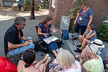 An urban sketching workshop held on location in Amsterdam, The Netherlands, during the 10th Urban Sketchers Symposium, 2019