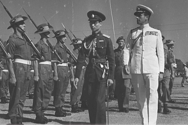 King Ananda Mahidol and Louis Mountbatten on 19 January 1946