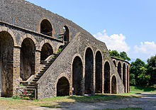 Outer stairs of the Tours amphitheatre were likely similar to this well-preserved Amphitheatre of Pompeii Ancient Roman Pompeii - Pompeji - Campania - Italy - July 10th 2013 - 45.jpg