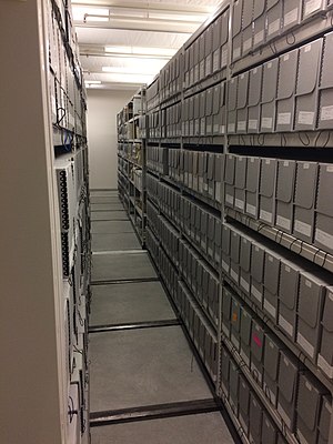 Boîtes dans un service d'archive