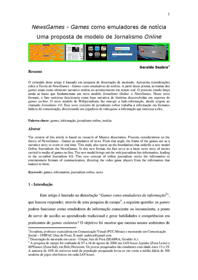 Os Jogos Eletrônicos, PDF