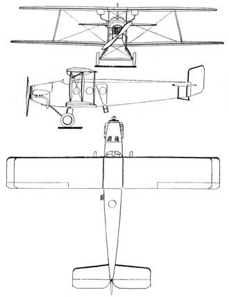 Avia BH-25L 3-view drawing from Les Ailes May 12, 1927 Avia BH-25L 3-view Les Ailes May 12,1927.png