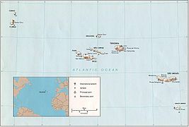 Карта Азорських островів