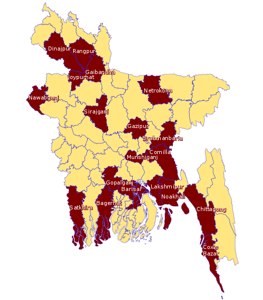Datei:Bangladesh districts affected by 2013 Anti-Hindu violence.svg