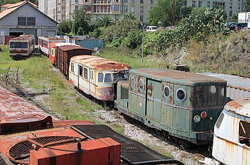 old CFC railway museum material in Bastia depot (2014),