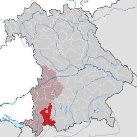 Landkreis Ostallgäus läge i Bayern