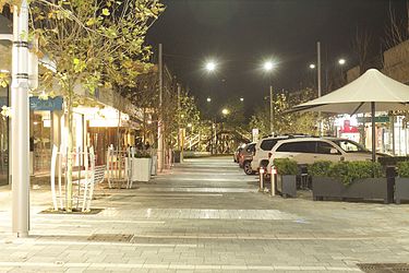 Bayview Terrace shops during nighttime.