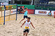 Deutsch: Beachhandball Europameisterschaften 2019 (Beach handball Euro); Tag 2: 3. Juli 2019 – Männer, Vorrunde Gruppe A, Spanien-Norwegen 1:2 (22:26, 28:22, 8:10) English: Beach handball Euro; Day 2: 3 July 2019 – Men Preliminary Round Group A - Spain-Norway 1:2 (22:26, 28:22, 8:10)