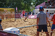 Deutsch: Beachhandball bei den Olympischen Jugendspielen 2018 in Buenos Aires; Tag 7, 13. Oktober 2018; Jungen, Halbfinale – Spanien-Kroatien 2:1 English: Beach handball at the 2018 Summer Youth Olympics in Buenos Aires at 13 October 2018 – Boys Semifinal – Spain-Croatia 2:1 Español: Handball de playa en los Juegos Olimpicos de la Juventud Buenos Aires 2018 en 13 de octubre de 2018 – Semifinales de chicos - España-Croacia 2:1