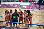 Deutsch: Beachhandball bei den Olympischen Jugendspielen 2018; Tag 5, 10. November 2018; Mädchen, Hauptrunde - Chinese Taipei (Taiwan)-Niederlande 1:2 English: Beach handball at the 2018 Summer Youth Olympics at 11 October 2018 – Girls Main Round – Chinese Taipei (Taiwan)-Netherlands 1:2