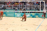 Deutsch: Beachvolleyball bei den Olympischen Jugendspielen 2018; Tag 11, 17. Oktober 2018; Mädchen, Finale – Italien (Claudia Scampoli & Nicol Bertozzi)- Russland (Maria Woronina & Maria Botscharow) 0:2 (19–21/19–21) English: Beach volleyball at the 2018 Summer Youth Olympics at 17 October 2018 – Girls Final – Italy (Claudia Scampoli & Nicol Bertozzi) - Russia (Maria Voronina & Maria Bocharova) 0:2 (19–21/19–21)