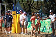 Deutsch: Beachvolleyball bei den Olympischen Jugendspielen 2018; Tag 8, 14. Oktober 2018; Mädchen, Achtelfinale – Bolivien-Puerto Rico 0:2 (18–21/18–21 ) English: Beach volleyball at the 2018 Summer Youth Olympics at 14 October 2018 – Girls Round of 16 – Bolivia-Puerto Rico 0:2 (18–21/18–21 )