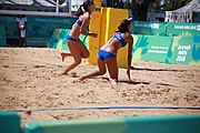 Deutsch: Beachvolleyball bei den Olympischen Jugendspielen 2018; Tag 8, 14. Oktober 2018; Mädchen, Achtelfinale – Mexiko-China 0:2 (15–21/16–21) English: Beach volleyball at the 2018 Summer Youth Olympics at 14 October 2018 – Girls Round of 16 – Mexico-China 0:2 (15–21/16–21)