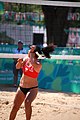 Deutsch: Beachvolleyball bei den Olympischen Jugendspielen 2018; Tag 8, 14. Oktober 2018; Mädchen, Achtelfinale – USA-Peru 2:0 (21–19/21–12) English: Beach volleyball at the 2018 Summer Youth Olympics at 14 October 2018 – Girls Round of 16 – USA-Peru 2:0 (21–19/21–12)