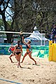 Deutsch: Beachvolleyball bei den Olympischen Jugendspielen 2018; Tag 8, 14. Oktober 2018; Mädchen, Achtelfinale – USA-Peru 2:0 (21–19/21–12) English: Beach volleyball at the 2018 Summer Youth Olympics at 14 October 2018 – Girls Round of 16 – USA-Peru 2:0 (21–19/21–12)