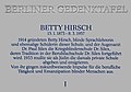 Berliner Gedenktafel für Betty Hirsch, Rothenburgstraße 14