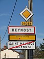 Panneau d'entrée à Beynost, sur la RD 1084b.
