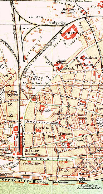 Map of Altona station with the link line in 1890 Bf-altona-karte1890.jpg