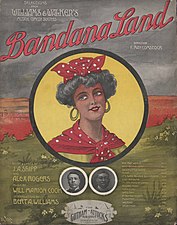 Sheet music for the Broadway musical, Bandanna Land, Andréa Stephen Chevalier de Takacs, illustrator, Gotham-Attucks, publisher, 1908