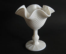 Decorative pedestal milk glass bowl Bowl milk glass.jpg