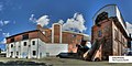 Panoramaansicht der Brikettfabrik, benannt nach Richard Herrmann. Auf dem Foto ist links das Fabrikgebäude zu sehen, rechts die Schmiede mit Kohlebunker.
