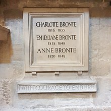 Bronte sisters wall tablet Brontes plaque Westminster Abbey.jpg