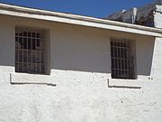 The Old Courthouse and Jail still has its original window jail bars.