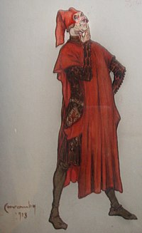 Original 1918 prömiyerinde Gianni Schicchi için bir kostüm eskizi.