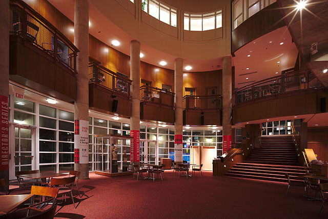 Main atrium of the Purnell Center for the Arts, a building constructed specifically for the School of Drama
