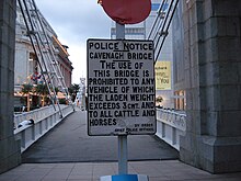 The 1910s police notice at each end of the bridge still stands till today. CavenaghSign.JPG