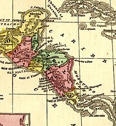 The United Provinces of Central America was a short-lived federal republic. CentralAmerica1860MapSmall.jpg