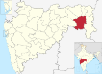 मानचित्र जिसमें चंद्रपुर ज़िला Chandrapur district हाइलाइटेड है