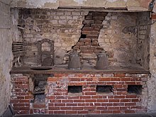 Aiken-Rhett House in Charleston, SC (urban slave quarters). Charleston, South Carolina - Hearth of Enslaved People in Aiken-Rhett House.jpg