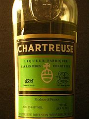 Green Chartreuse liqueur protected by confidential information of the ingredients Chartreuse-bottle.jpg