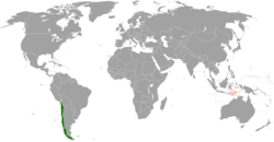 Lage von Chile und Osttimor