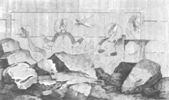 Now gone Christian Nubian wall painting in the Temple of Kalabsha